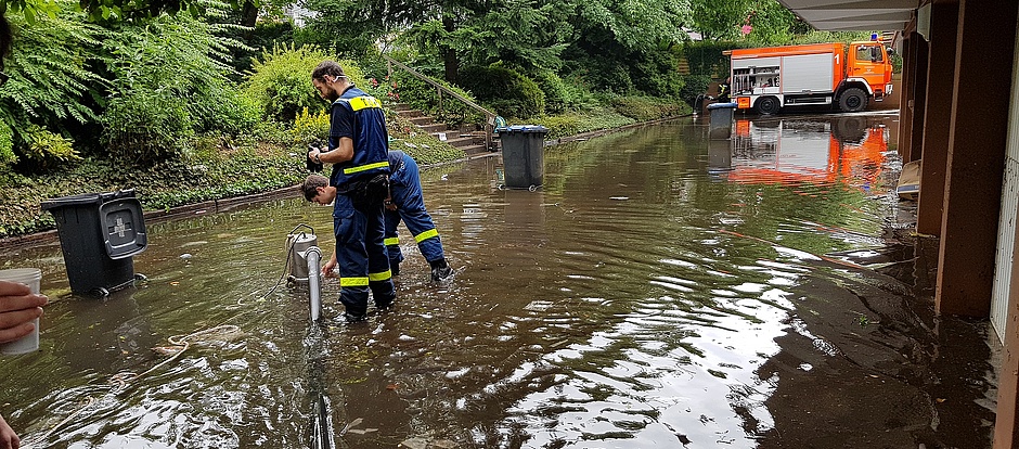 Nach starken Regenfällen wurde der OV zum Einsatz in Monheim und Langenfeld alarmiert